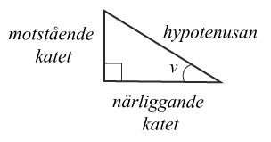 trigonometrikst samband för rätvinklig triangel