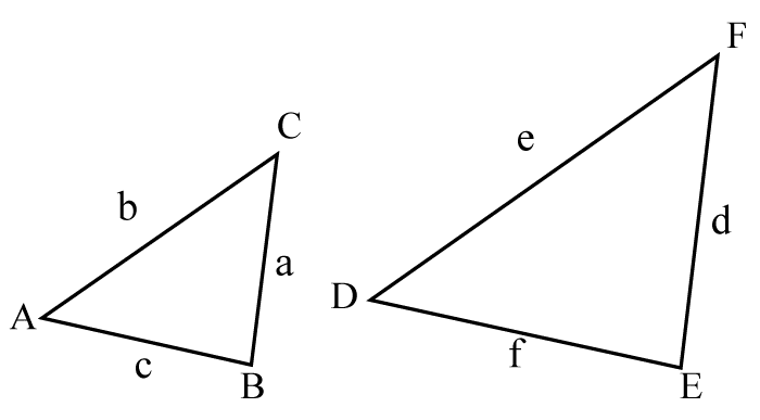 Två likformiga trianglar